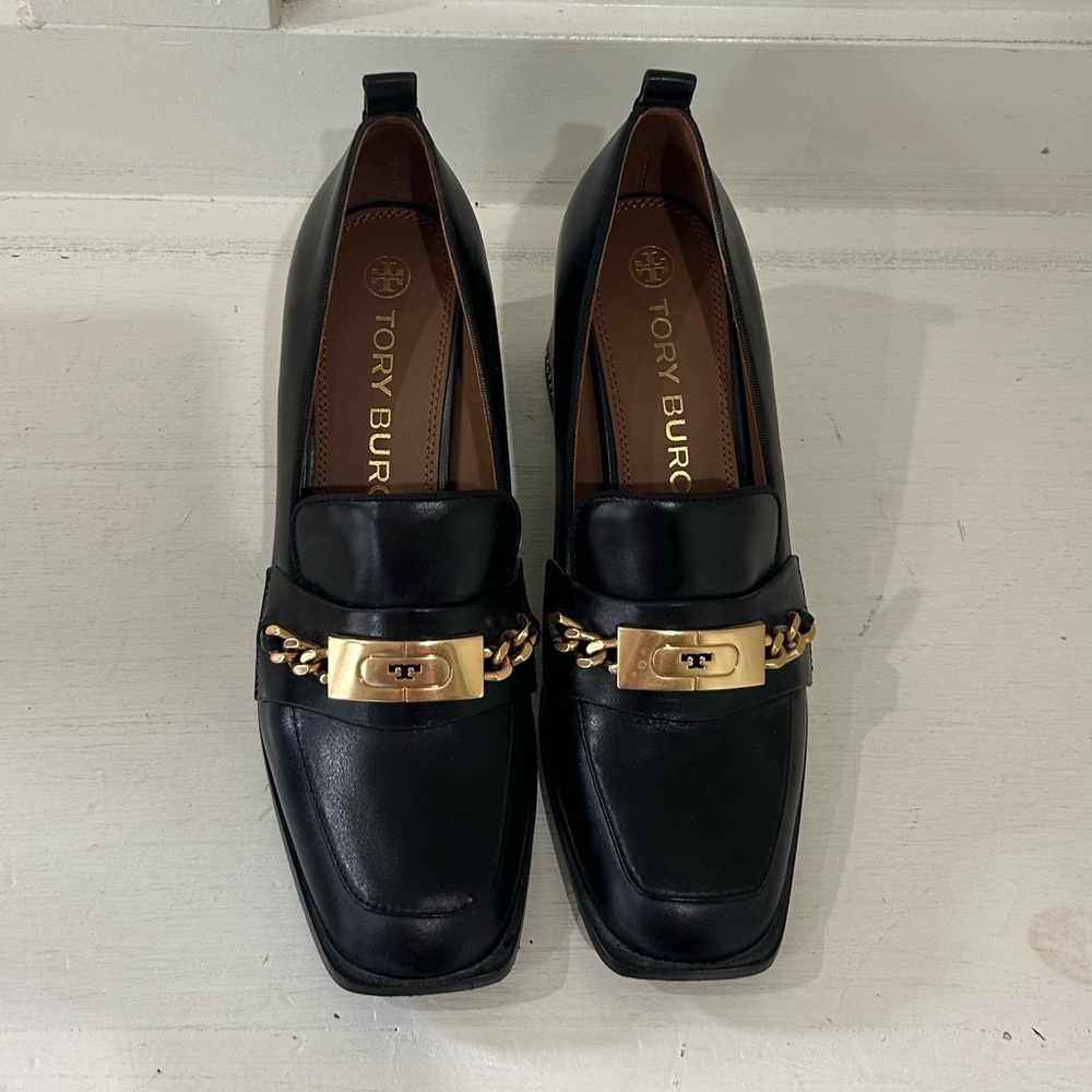 Tory Burch Black Flats with Gold Detail